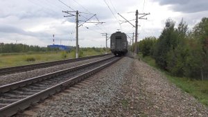 Барнаул - Москва ЭП1М-534 и вагон рельсосмазыватель