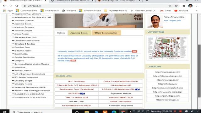 RAJASTHAN UNIVERSITY MAIN EXAM RESULT 2020 | ULET 2020 APPLICATION FORM CORRECTION