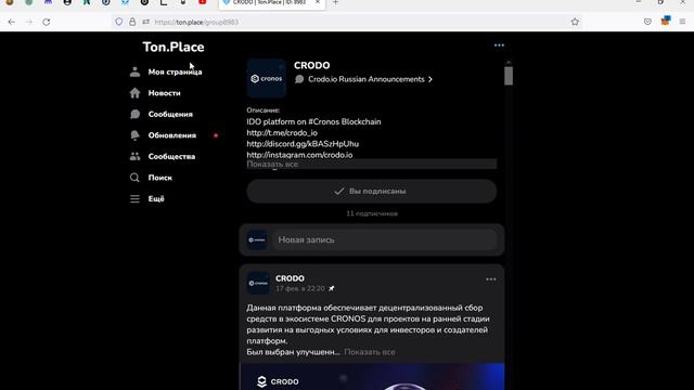 CRODO в TON PLACE смотреть онлайн