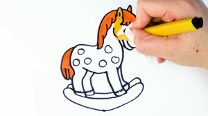 Раскраска мультик игрушка лошадка / Как нарисовать лошадку