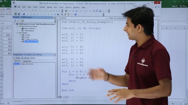 Excel VBA - 2D Array Static смотреть онлайн
