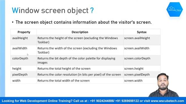 Screen Object and its Properties in Javascript | JavaScript Tutorial for Beginner