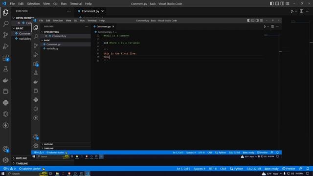 Comment In Python.