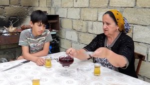My mother-in-law baked meatballs and walnut cake with honey. The village life of a young family