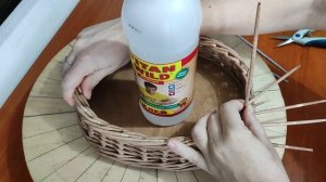 Корзина-поднос.Загибка, Розга из четырех трубочек.