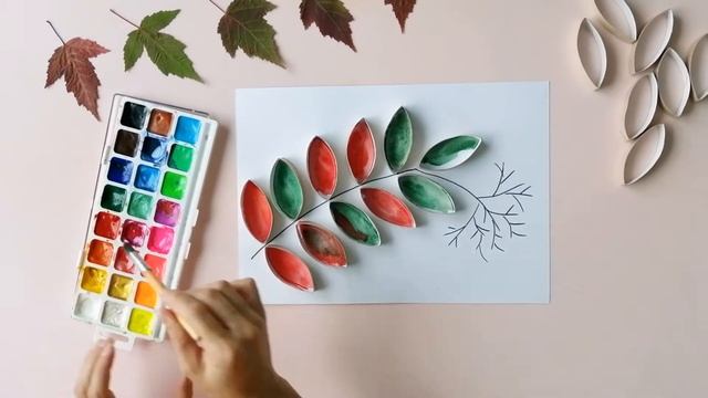 ОСЕННЯЯ ПОДЕЛКА для детей ГРОЗДЬЯ РЯБИНЫ / ПОДЕЛКА в детский сад /  AUTUMN CRAFTS [DIY]