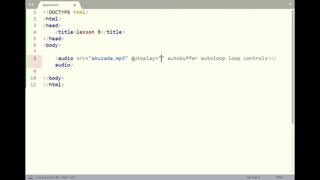 Audio Tag In Html or Audio player | #Lecture 9 | Html For Beginners