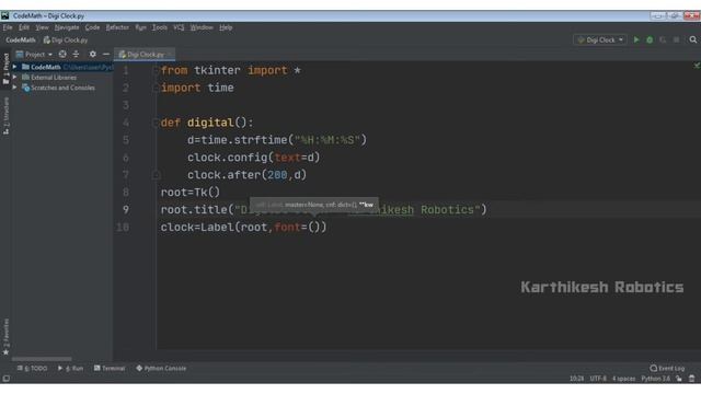 Digital Clock Using Python in Tamil|Tamil Programming|Python Project|Tamil|KKR