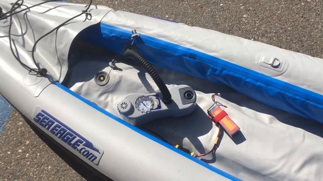 Bravo BPT 12 with LiPo inflates Sea Eagle FastTrack 385ft side смотреть онлайн