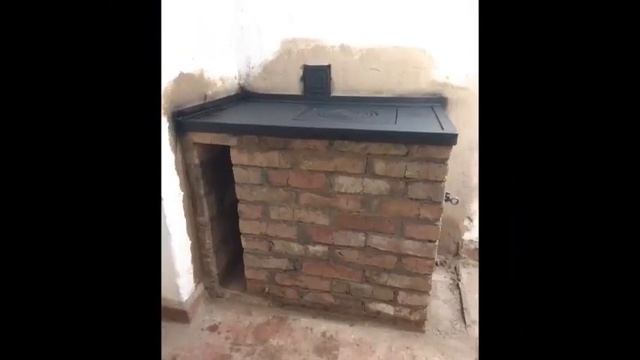 Ремонт старой печи / Облицовка декоративной плиткой под кирпич
