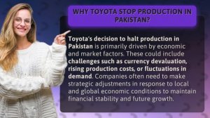 Why Toyota stop production in Pakistan?