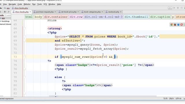 Episode 69 - Advanced web development tutorial with PHP and MySQL -  Set book price part 3
