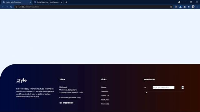 How To Make Animated Website Footer Design Using HTML And CSS Step by Step Tutorial