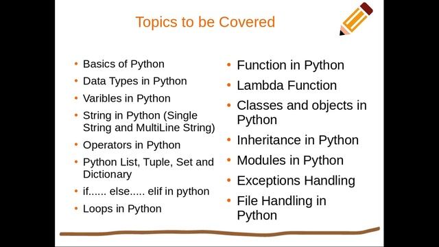 1. Syllabus of Python