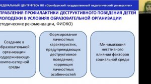 Профилактика деструктивного поведения детей и молодежи