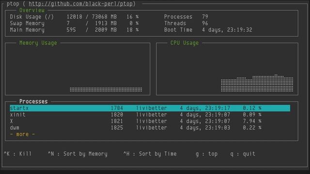 ptop [1], task manager inspired by vtop [2] смотреть онлайн