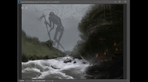 Fantasy Environment Concept art - The wandering colossus- Photoshop Speedpaint