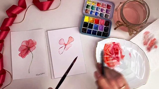 Как нарисовать прозрачные цветы. Урок акварели