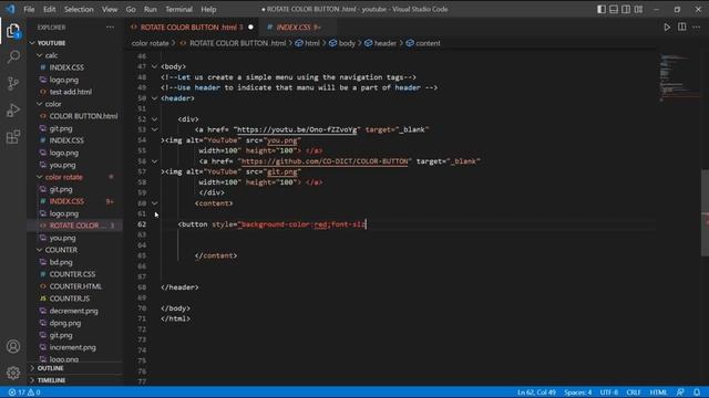 COLOR BUTTON ROTATE | ROTATE BUTTON | CODE | HTML | CSS | JAVASCRIPT | GITHUB | STACK OVERFLOW |