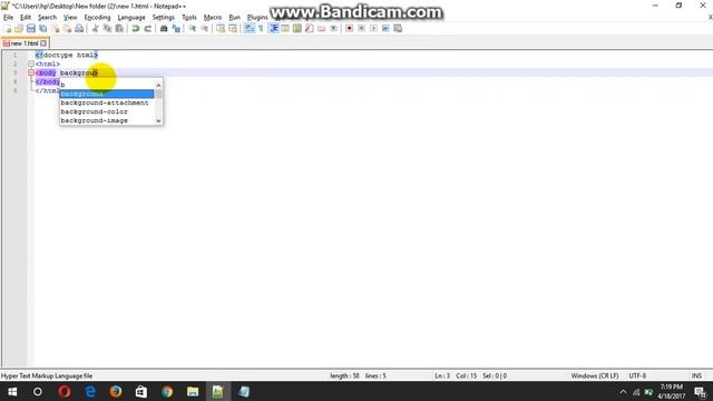 How to add a picture as background in HTML (with Notepad++)