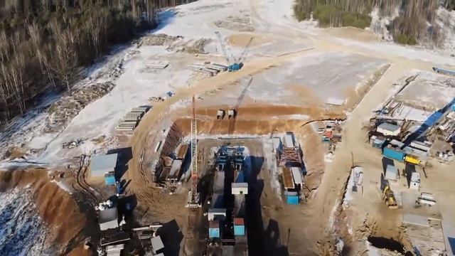 Строительство Северного обхода г. Калуги (Анненки - Жерело) [Аэросъёмка 10.12.2020 г.] смотреть онлайн