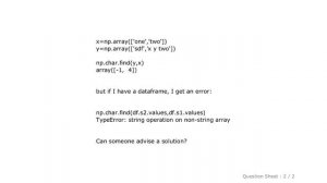 Pandas : Comparing two columns of pandas dataframe by np.char.find gives TypeError: string operatio