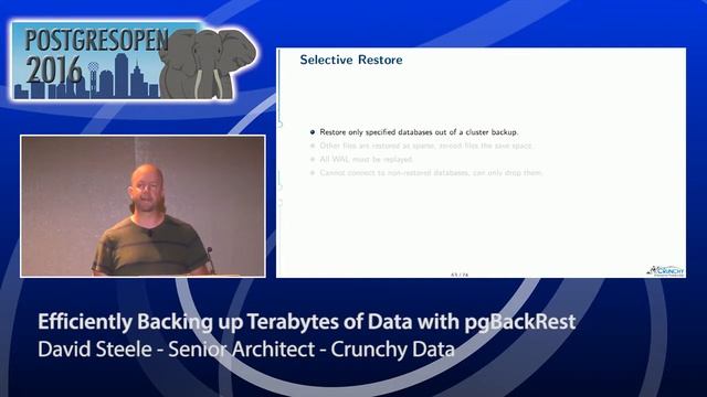 Efficiently Backing up Terabytes of Data with pgBackRest - David Steele смотреть онлайн