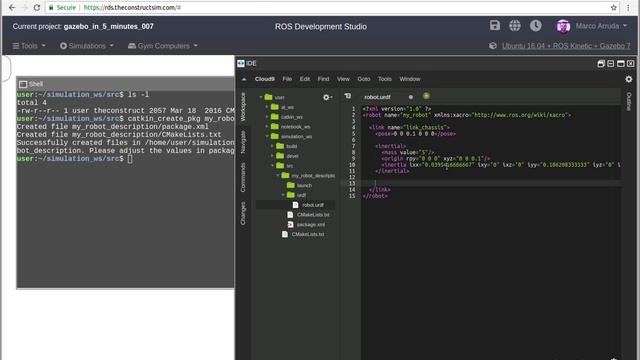 [Gazebo in 5 minutes] 007 - How to create a robot using URDF - Part 1 - Links смотреть онлайн