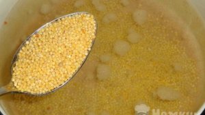 Суп с пельменями и пшеном