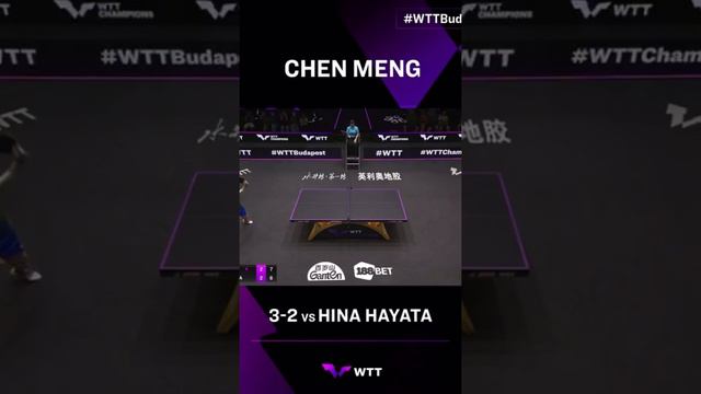 #WTTChampions TOP 4 ✅Chen Meng đánh bại Hina Hayata trong một trận đấu hay và kịch tính #tabletenni