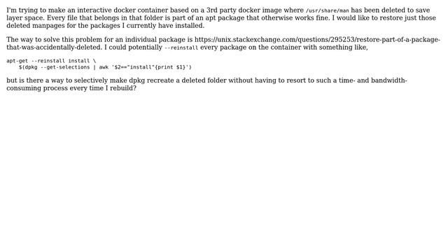 How to recover a deleted folder full of files managed by dpkg? смотреть онлайн