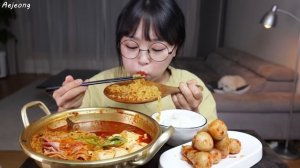 매콤칼칼 순두부라면 먹방?ft. 알타리김치 Spicy Soft Tofu ramyeon & Radish Kimchi Mukbang ASMR