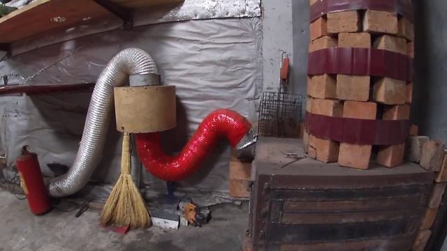 Печь буржуйка в гараж с обдувом при помощи вентилятора для обогрева гаража часть 1