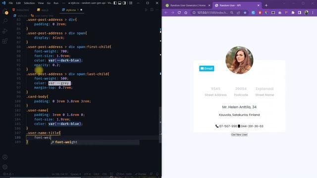 Generate Random User Using Fetch API | Simple JS Project for Beginners