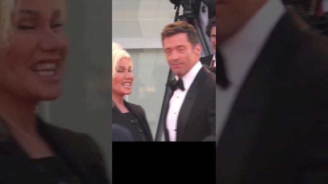 Hugh Jackman with his wife Deborra. Happy even on the red carpet