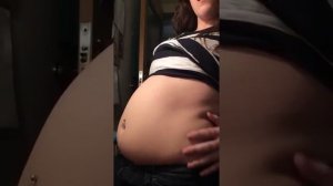 Girl plays with her belly + some burps