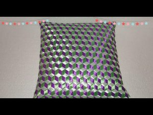 Наволочка из атласных лент/плетение лентами/узор 3Д