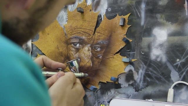 аэрография на листе клена смотреть онлайн