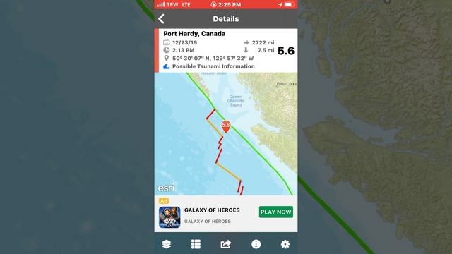 5.6 Earthquake Port Hardy Canada