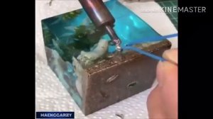 How to make miniature deep sea epoxy resin cube - эпоксидный кубик