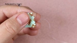 Браслет - Beaded bracelet with rhombus design and bicon beads .jewelry making at home