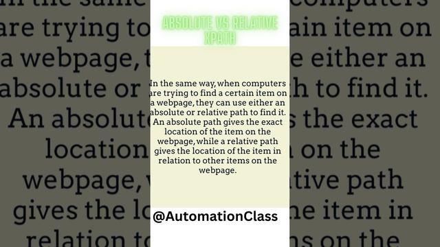 absolute vs relative xpath