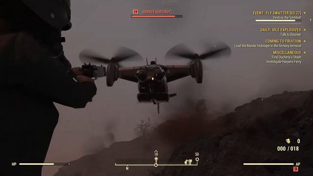 FALLOUT 76 - SOLO DESTROYED A VERTIBOT AT LOW LEVEL смотреть онлайн