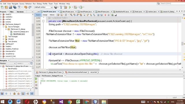 Visual Programming Lecture 21 Week 11 JAVA FileChooser FileFilter ImageIcon Run Application смотреть онлайн