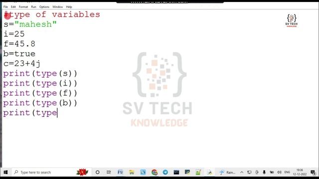 type function in python | type() function in python | data types in python | #python