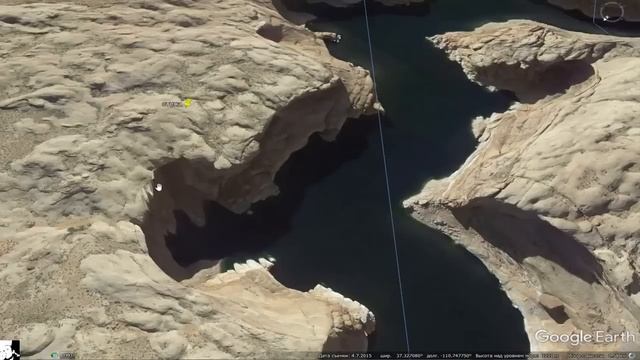 Гигантские кости горы Навахо видимые по спутниковым снимкам Google Earth