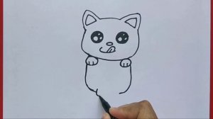 как нарисовать котёнка - How to draw a cat - drawing kitty