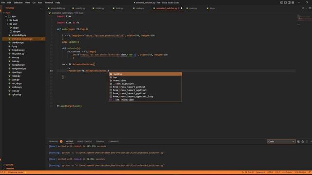 Flutter apps in Python | Animate Switcher
