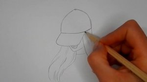 Как нарисовать ДЕВУШКУ С ДЛИННЫМИ ВОЛОСАМИ В КЕПКЕ/1110/How to draw A GIRL WITH LONG HAIR In a CAP