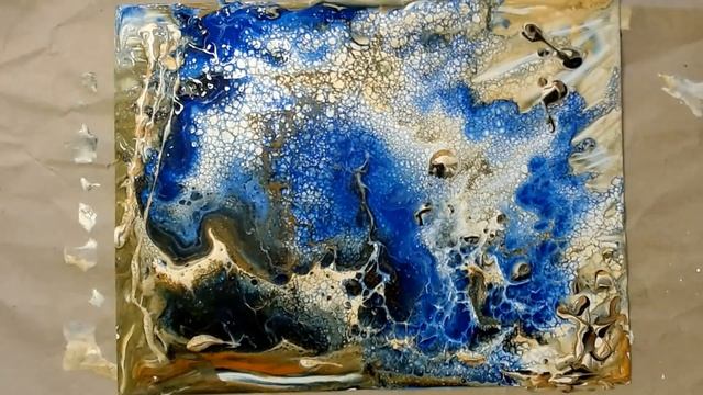 Абстрактная живопись гуашью в технике Fluid Art смотреть онлайн